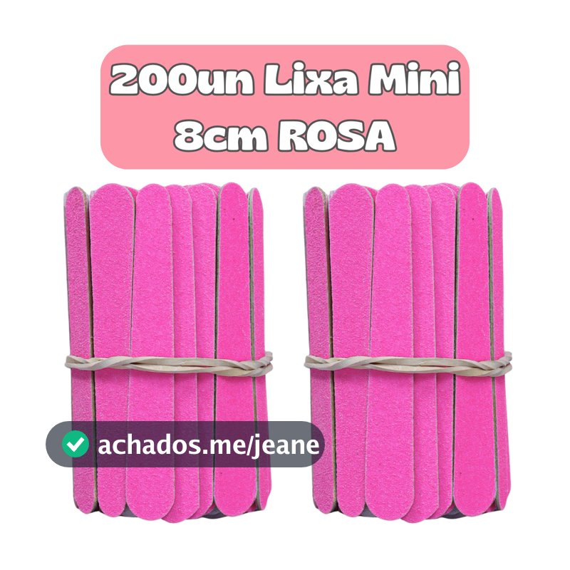 Mini Lixa ROSA 8cm Descartável Manicure Pedicure Clinica Estética