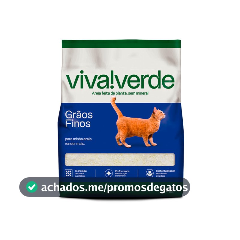 Areia higiênica para gatos Viva Verde grãos finos - 4kg