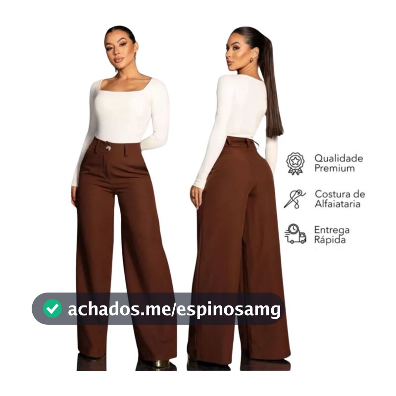Calça Alfaiataria Pantalona Cintura Alta