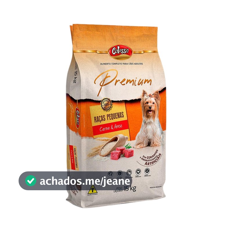 Ração Para Cães Raças Pequenas Premium Colosso- Carne - 15kg