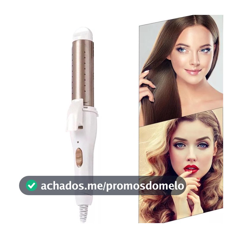 Modelador De Cachos E Chapinha 2 Em 1 Mini Alisador Profissional Bivolt