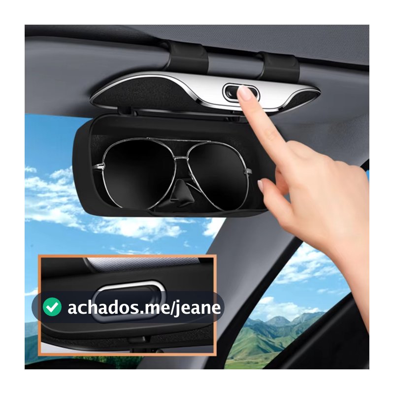 Caixa de óculos de sol para viseira solar de carro, caixa de armazenamento Universal de óculos de sol ABS