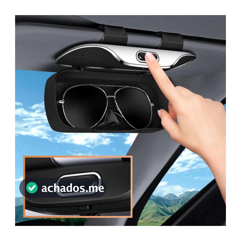 Caixa de óculos de sol para viseira solar de carro, caixa de armazenamento Universal de óculos de sol ABS