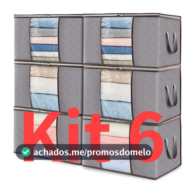 Kit 3/6 Pecas Caixas Organizadoras de Roupas Calçados Cobertas TNT Com Tampa Ecológico Anti-Poeira Multiuso