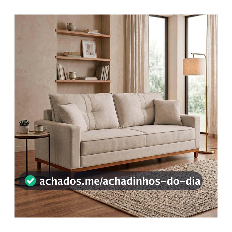 Sofá Living Malibu 2,30m Bege Bouclê - King House