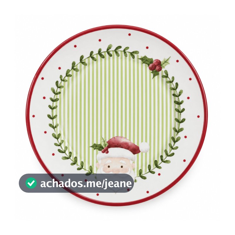 Prato de Sobremesa Alleanza Ludic  – Prato Natalino Decorado para Mesa Posta