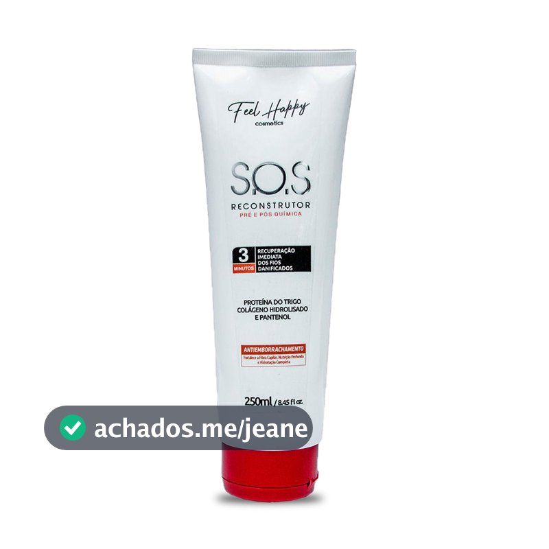 Máscara Anti Emborrachamento Reconstrução Sos 3Min 250ml Feel Happy