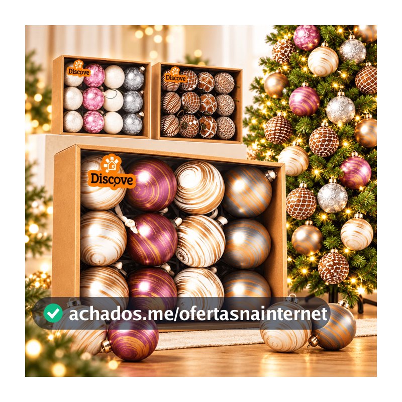 Kit 12 Bolas de Enfeites de Natal Árvore Natalina Luxuoso Premium Pendentes Decoração 2026