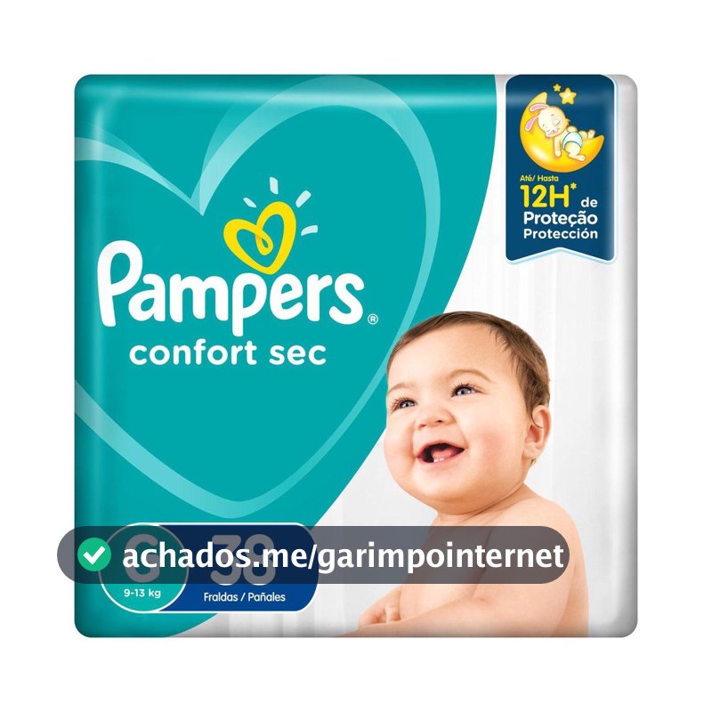 Fralda Pampers Confort Sec Mega Tamanho G com 38 Tiras