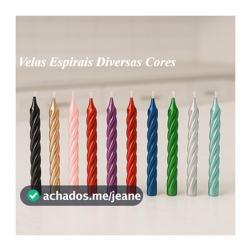 Velas Espirais Coloridas para Aniversário -KIT com 8 l 16 l 24 Unidades - Silver Plastic