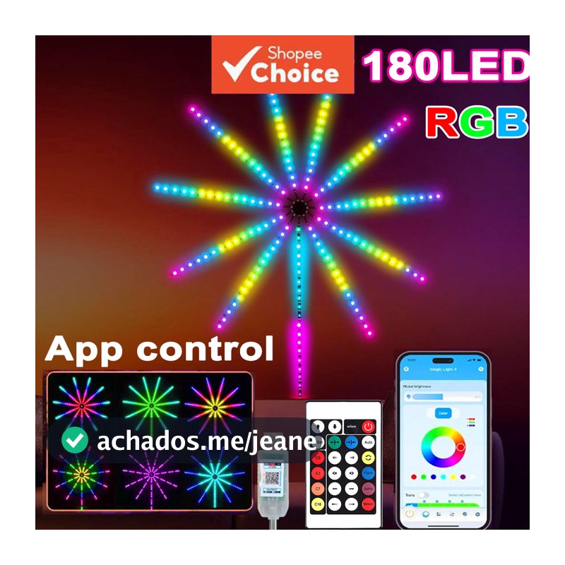 180 LED Fogos De Artifício Fada Natal Ao Ar Livre À Prova D'água Casa Dream Color Lamp 5050 RGB Strip Inteligente Flexív