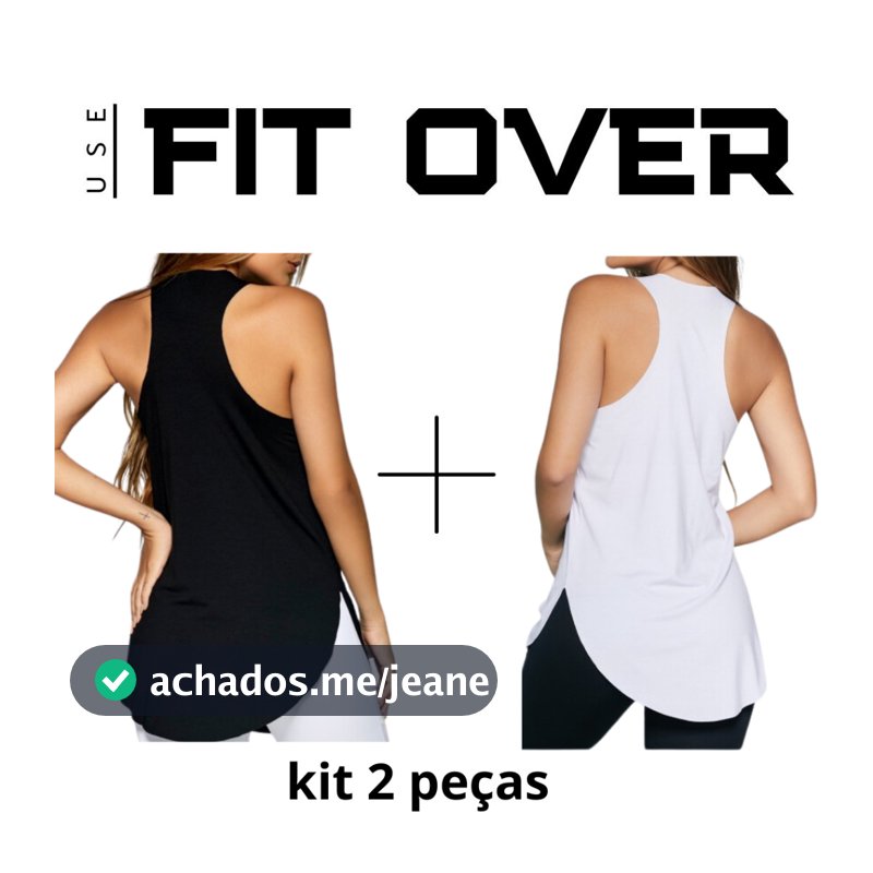Kit 2 camisetas fitness - básica - tapa bumbum - academia - crossfit - fit over