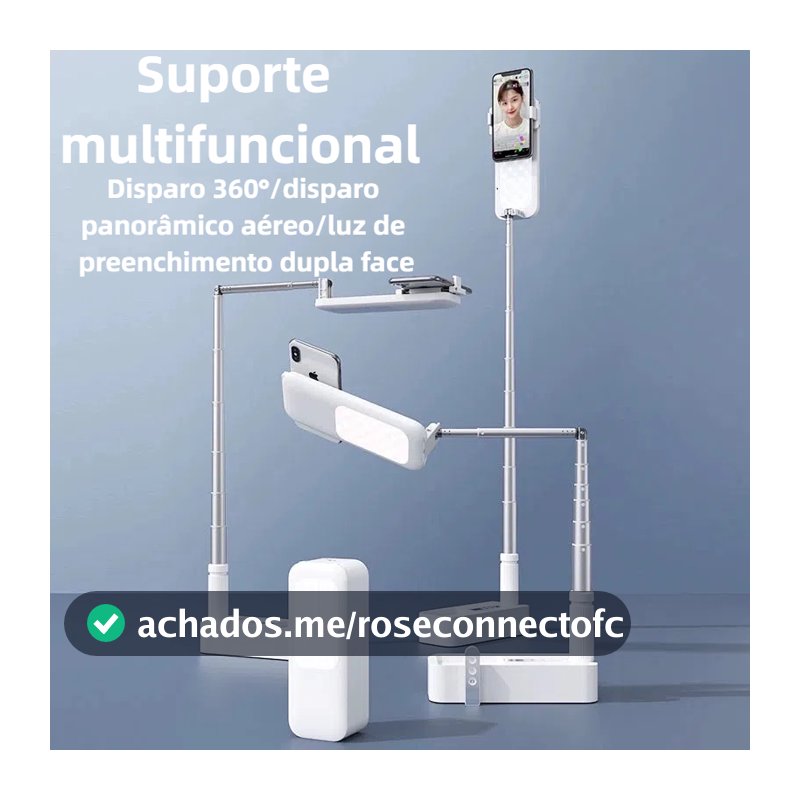 Suporte Para Celular Dobrável Multifuncional sem fio Com Luminaria e Controle V6