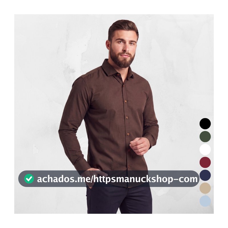 Camisa Social Masculina Manga Longa Para Uniforme Congresso Algodão de Qualidade