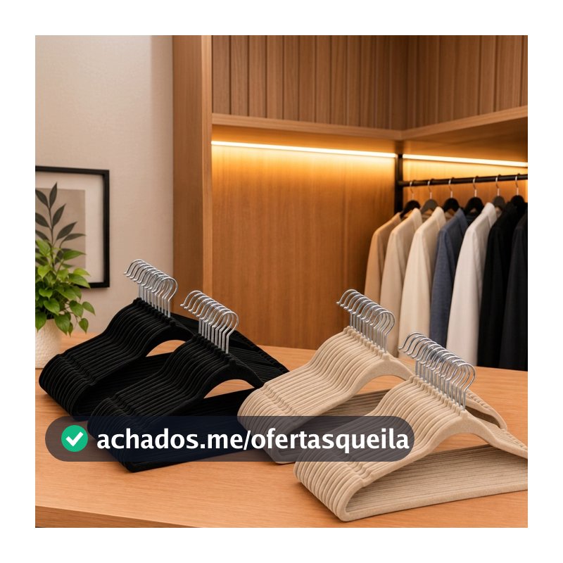 Kit 100 Cabides De Veludo Slim Antideslizante Ultrafinos