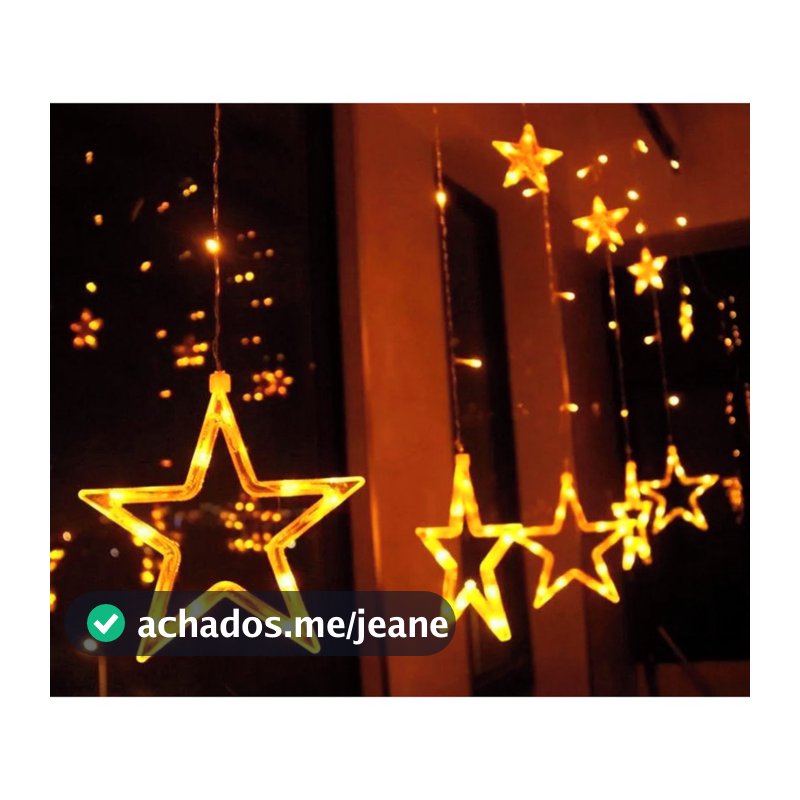 Cascata 138 Led Natal Estrela Decoração 8 Funções