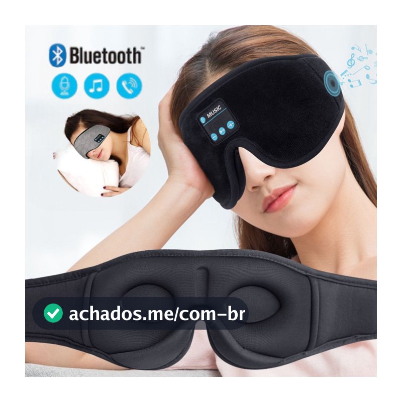 Tapa Olho Máscara Dormir Fone De Ouvido Bluetooth Confortável