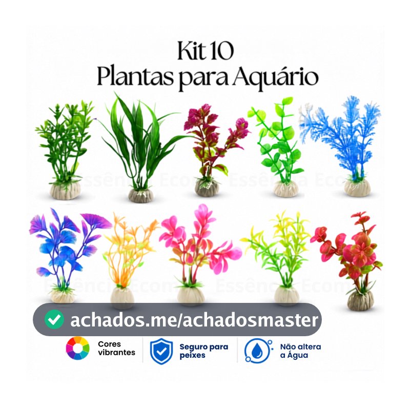 Planta Artificial Decoração Aquário Kit 10 Plantas Coloridas Enfeite Premium