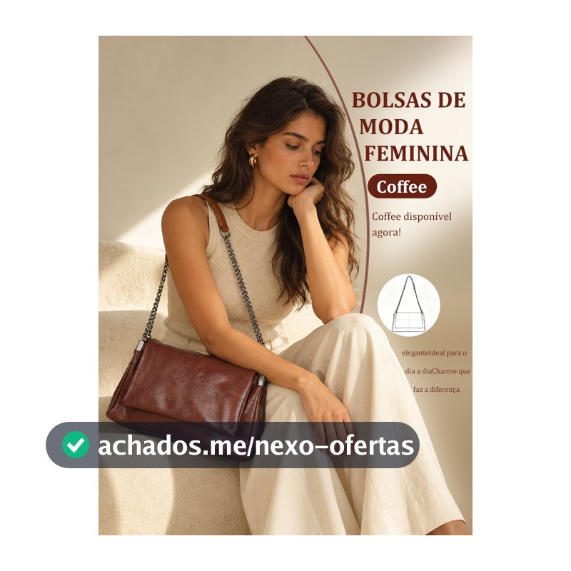 TOMI MITO Bolsa de Ombro Acolchoada com Alça de Corrente Estilo Casual Elegante para Trabalho e Passeio T310