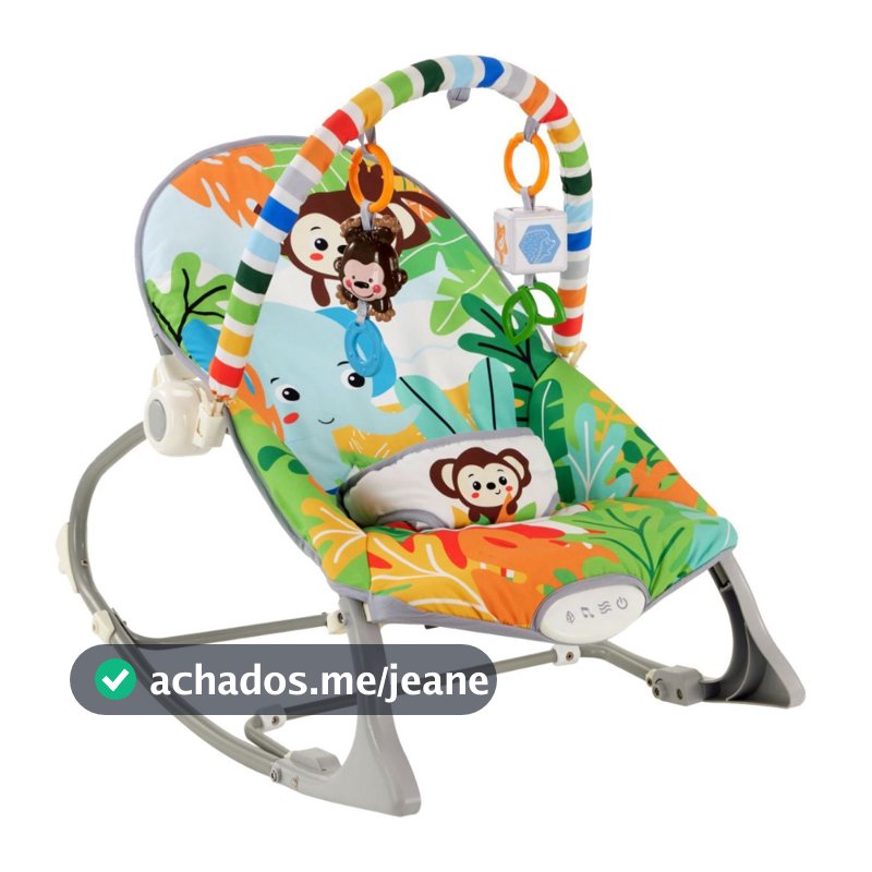Cadeirinha descanso Smile vibratória com Ruído Branco para o bebê - Zoológico