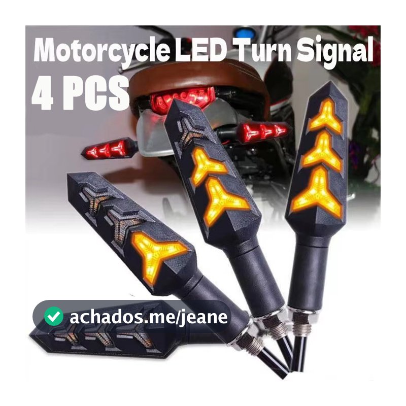 Kit 4 Pia Seta Sequencial Led Modelo 250 Twister Honda Cb Xre 300 Titan Fan Nxr Bros Cbx 125 150 160