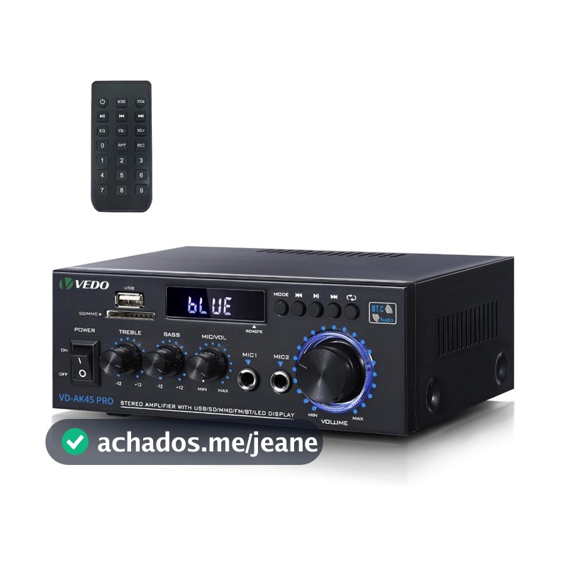 VEDO AK45Pro Amplificador Estéreo De áudio Doméstico Bluetooth 400W Com Remoto 2 Canais Para Alto-falantes Bivolt