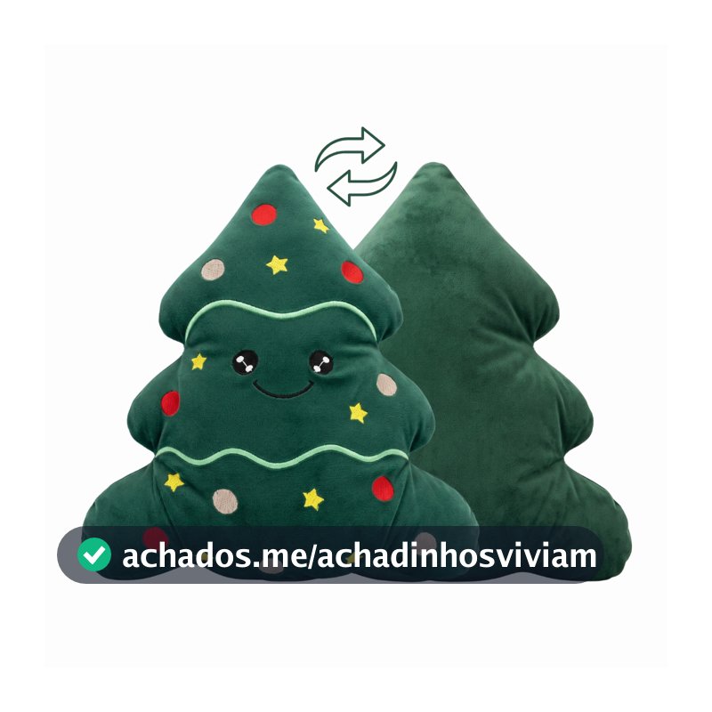 Almofada Pelúcia Árvore De Natal Decorativa Fofa 25cm Macia