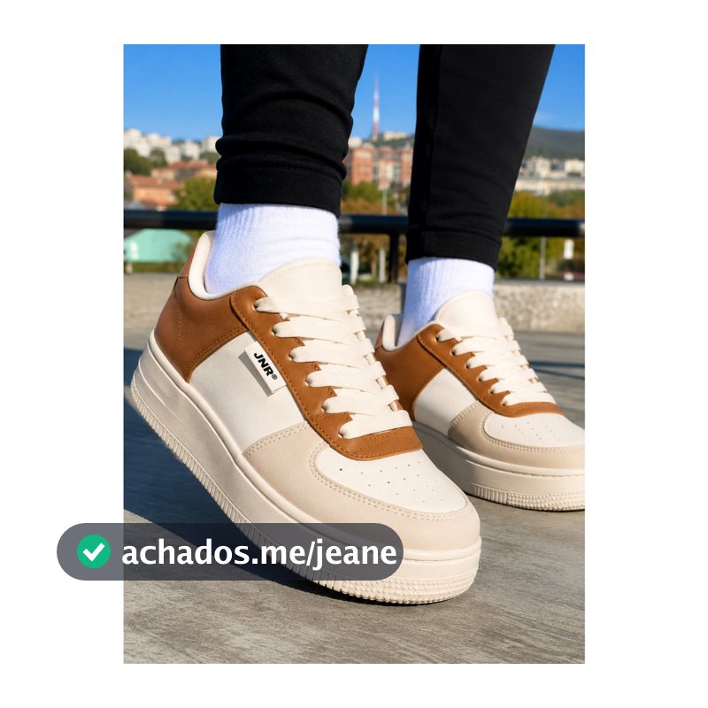 Tênis Feminino Casual Caramelo Cinza Estilo Moderno Super Leve