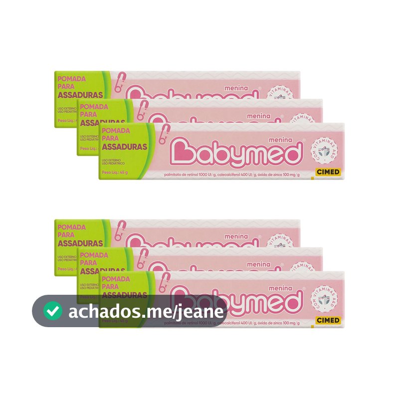 Kit 6 Pomadas Para Prevenção De Assaduras Babymed Rosa 45g