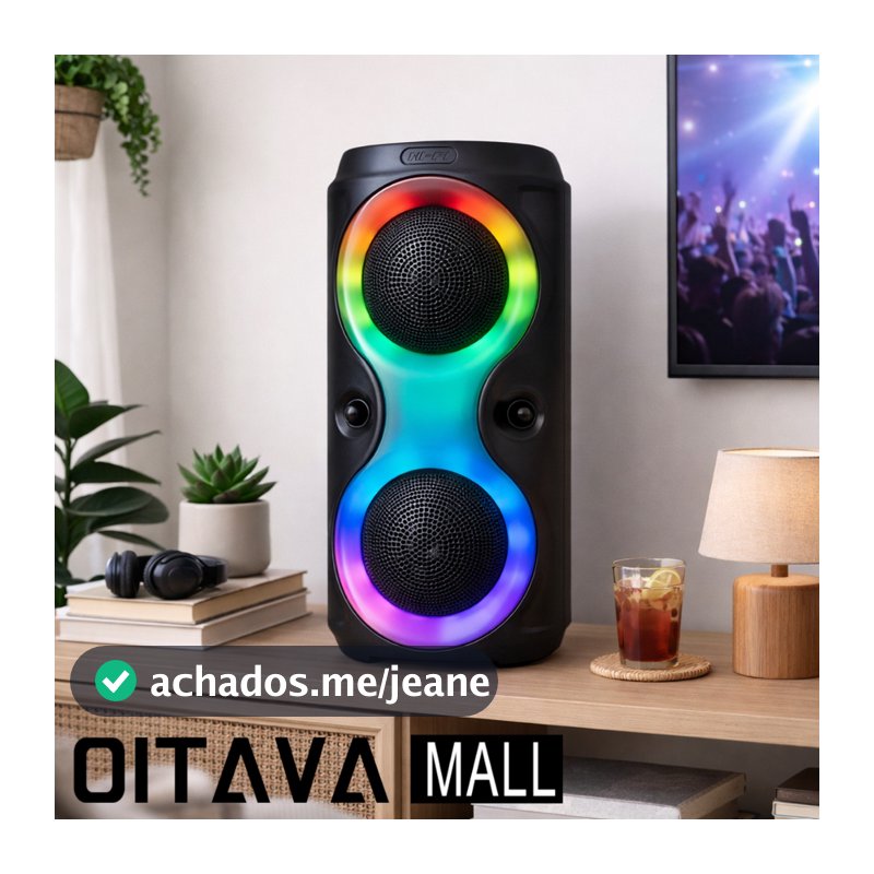 Caixa De Som Bluetooth Multimídia Led Rgb Usb Fm Tws 50w Cor Cs-29