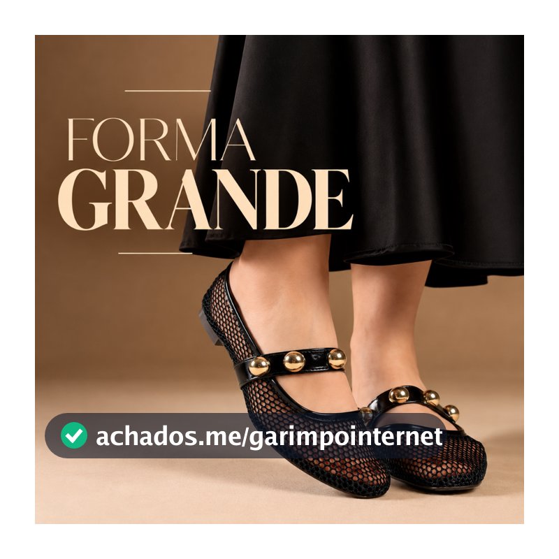 Sapatilha Feminina Tela Transparente Boneca Fivela Enfeite Dourado Elegante