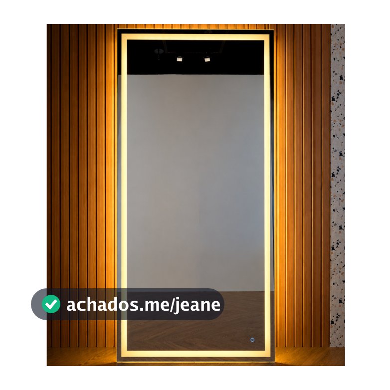 Espelho Retangular Grande com LED para Banheiro Quarto Camarim Closet Varios Acabamento