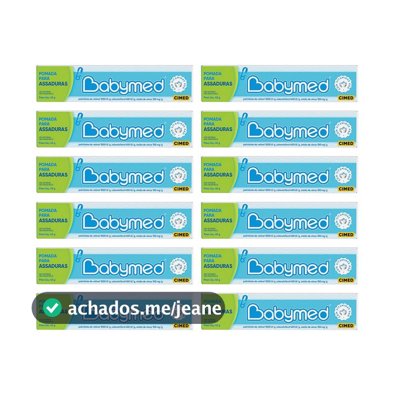 Kit 12 Pomadas Para Prevenção De Assaduras Babymed Azul 45g