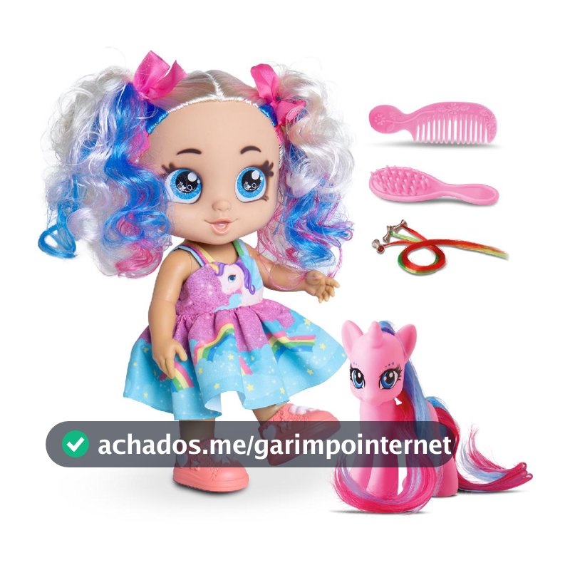 Boneca My Best Unicórnio De Cabelo Colorido Com Acessório Para Pentear