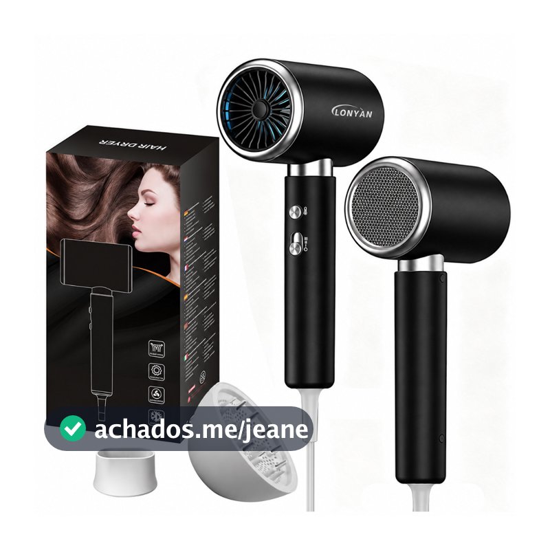 Secador de Cabelo Profissional com Diffuser e Concentrador LONYAN 220V 127V 110V 2000W íons Silencioso Que Reduz o Frizz