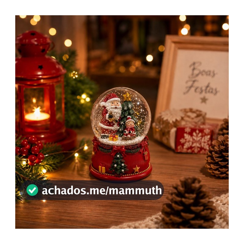 Enfeite de Natal Globo de Neve 8cm Decoração Natalina