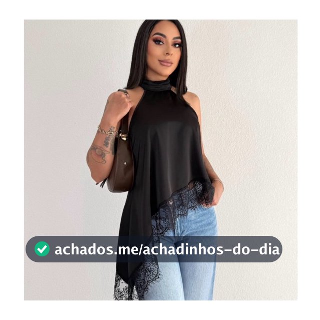 Blusa Feminina Gola Alta Assimétrica  Frente Única Com Renda Bata sofisticada Elegante Tendência Inverno
