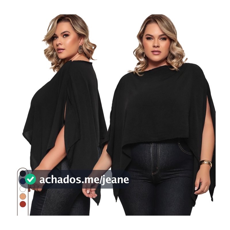 Blusa Cropped Bata Capa Plus Size Multiformas Boho Assimétrica Morcego Elegante Casual Com Top Faixa