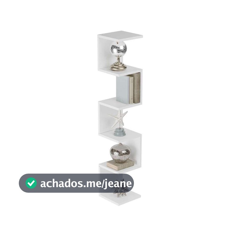 Prateleira de Canto Lyra 5 Nichos Decorativos Branco para Sala Quarto Livros