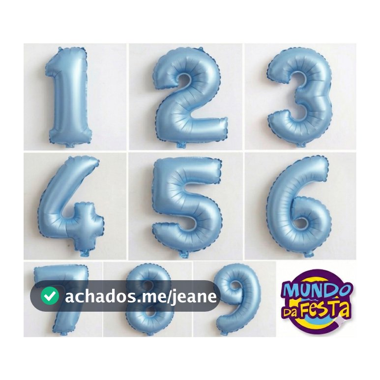Kit 2 Balão Metalizado Numero Azul Bebe Candy 40cm Festa Decoração Aniversário Balão Metalizado