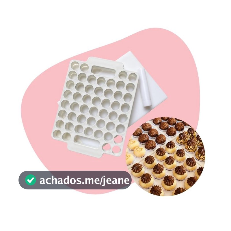 Placa Porcionadora 13g Brigadeiros - 50 Cavidades Caparroz 3PÇS 28cmx21cmx2cm