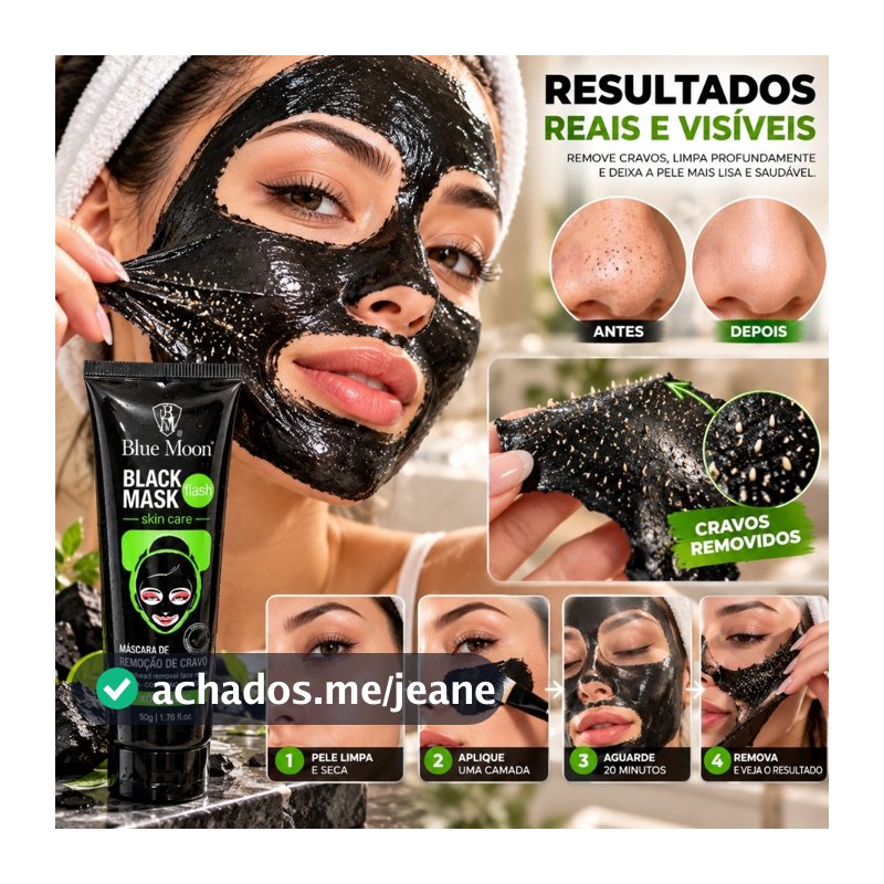 Máscara Facial Peel Off Removedora de Cravos | Black Mask | Carvão Ativado | Limpeza Profunda