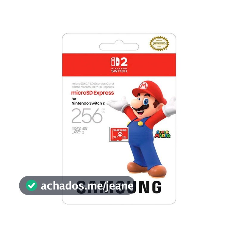 Cartão Samsung microSD 256GB Express para Nintendo Switch 2