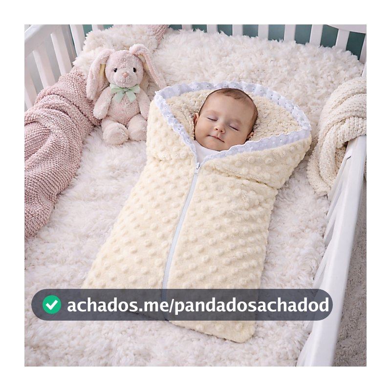 Saco de Dormir Bebê Sherpa Pipoquinha 100% Algodão com Zíper e Babado