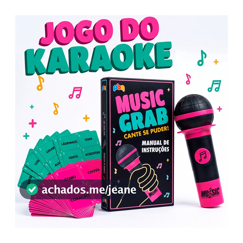 Jogo Musical Cante A Música Com Essa Palavra Tabuleiro Microfone 125 Cartas Português Família