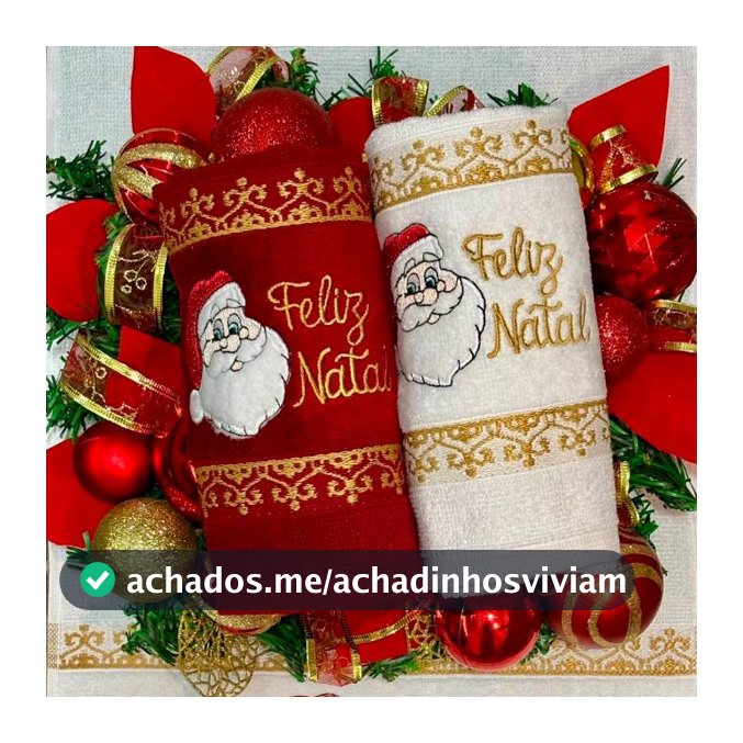 Kit 2 Toalhas de Lavabo 32x45 Bordada Natalina / Copa Natalina  Appel Home Papai Noel