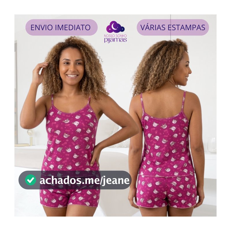 Pijama Baby Doll Feminino em Malha Suede / Conjunto Feminino Short Doll Confortavel Feminino Pijamas