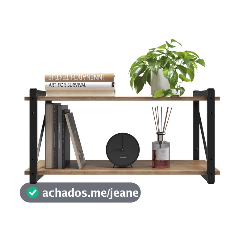 Nicho Suspenso Multiuso Tuli – Prateleira Decorativa Moderna em Madeira e Metal, Organizadora para Quarto, Sala, Cozinha