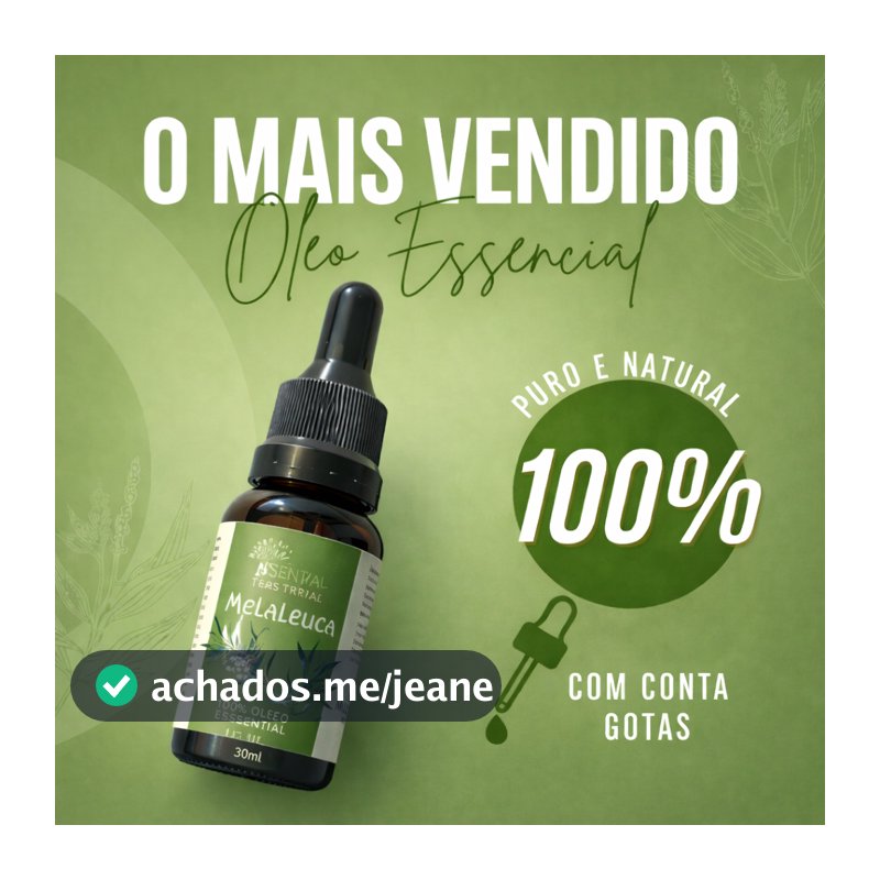 Óleo Essencial De Melaleuca Tea Tree 100% Puro 30ml Contra Micose Acne
