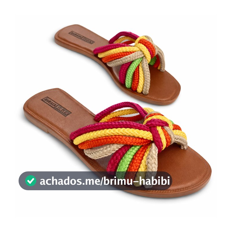 Rasteirinha Feminina Colorida Confortável Tiras Macias Moda Verão Antiderrapante 204